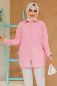 Modest Pink Shirt Tunic 70781P - 2