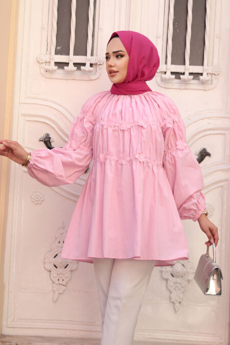 Modest Pink Top 101033P - NEVA STYLE