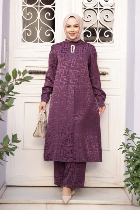 Modest Plum Color Dual Suit 76671MU - NEVA STYLE