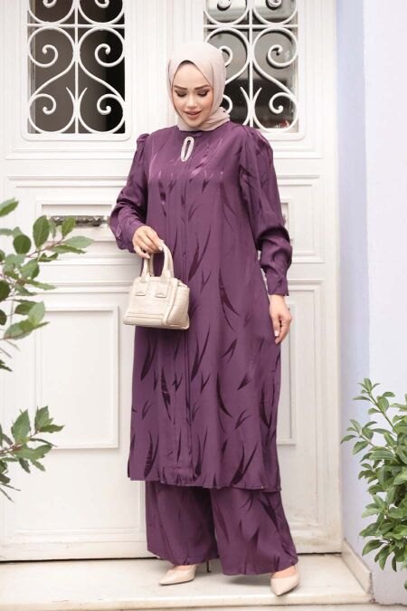 Modest Plum Color Dual Suit 76672MU - NEVA STYLE