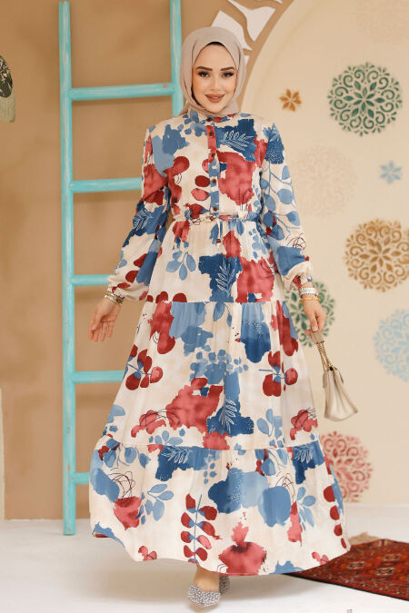 Modest Plum Color Maxi Dress 10214MU - NEVA STYLE