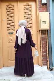 Modest Plum Color Summer Dress 239202MU - 4