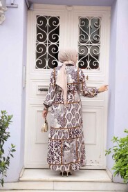 Modest Plum Color Summer Dress 23928MU - 4