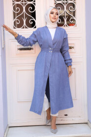 İndigo Blue Modest Coat 672IM - 2