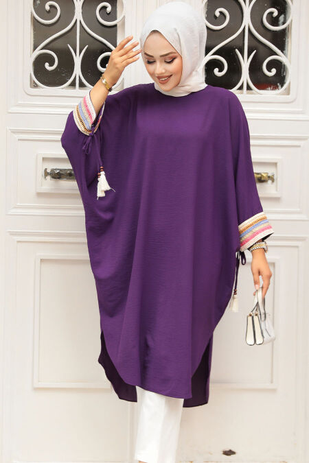 Modest Plum Color Tunic 210061MU - NEVA STYLE