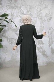 Modest Plus Size Dark Khaki Dubai Abaya 8133KHK - 4