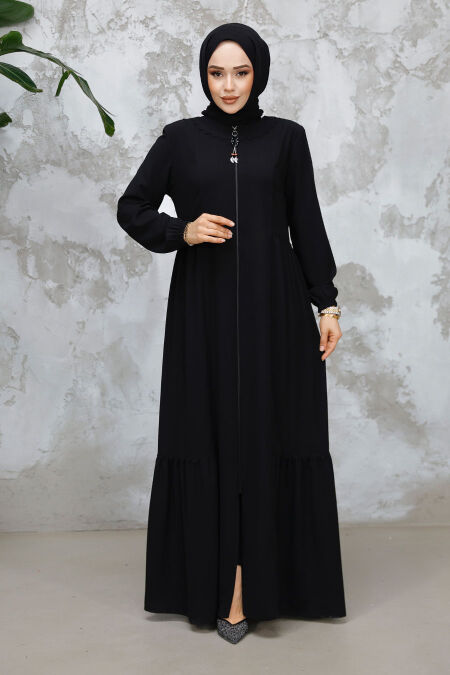 Modest Plus Size Black Dubai Abaya 8133S - NEVA STYLE