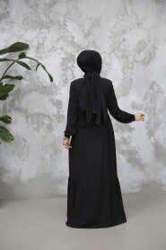 Modest Plus Size Black Dubai Abaya 8133S - 3