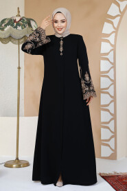 Modest Plus Size Black Dubai Abaya 98221S - 3