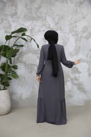 Modest Plus Size Smoke Color Dubai Abaya 8133FU - 3