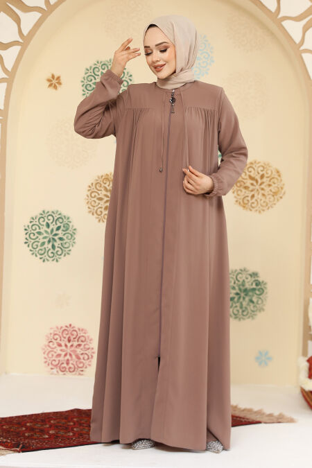Modest Powder Pink Abaya 45290PD - NEVA STYLE