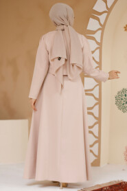 Modest Powder Pink Eid Dress 61462PD - 3