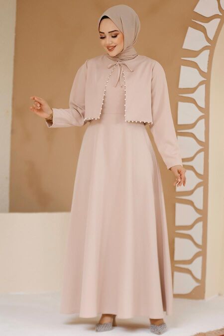 eid dresses pink Modest Powder Pink Eid Dress 61462PD