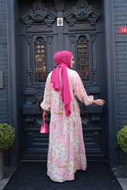 Modest Powder Pink Floral Long Dress 710503PD - 5