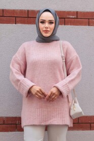 Modest Powder Pink Knitwear Jumper Top 87181PD - 2