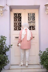 Modest Powder Pink Knitwear Tunic 7852PD - 4