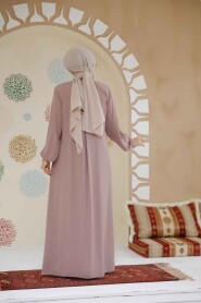 Modest Powder Pink Plus Size Abaya 45282PD - 3