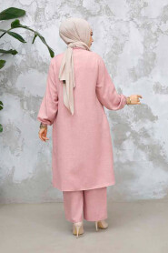 Modest Powder Pink Plus Size Dual Suit 25492PD - 4