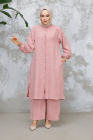 Modest Powder Pink Plus Size Dual Suit 25492PD - 3