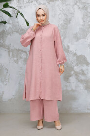 Modest Powder Pink Plus Size Dual Suit 25492PD 