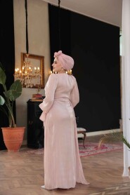 Modest Powder Pink Prom Dress 48491PD - 4