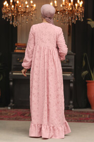 Modest Powder Pink Summer Dress 23201PD - 5