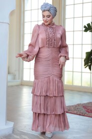 Modest Powder Pink Wedding Dress 50271PD - 3