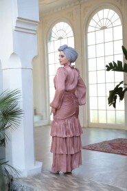 Modest Powder Pink Wedding Dress 50271PD - 5