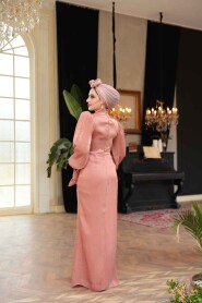 Modest Powder Pink Wedding Dress 52285PD - 5