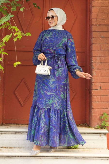 Modest Purple Chiffon Dress 60941MOR - NEVA STYLE