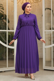 Modest Purple Chiffon Maxi Dresses 50351MOR - 2