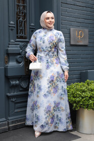 Modest Purple Floral Plus Size Dress 279920MOR - 2