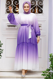 Modest Purple Long Dress 12536MOR - 3