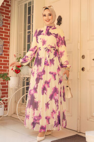 Modest Purple Long Dress 34461MOR - 1