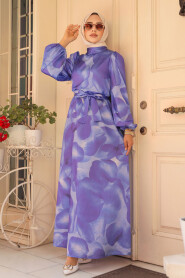 Modest Purple Long Sleeve Dress 23424MOR - 1