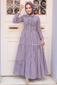Modest Purple Long Sleeve Dress 2702MOR - 1