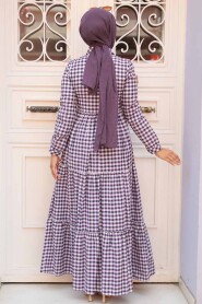 Modest Purple Long Sleeve Dress 2702MOR - 3