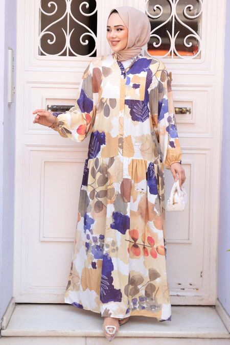 Modest Purple Maxi Dress 18236MOR - NEVA STYLE