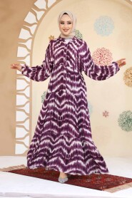 Modest Purple Maxi Dress 235806MOR - 3