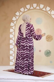 Modest Purple Maxi Dress 235806MOR - 4