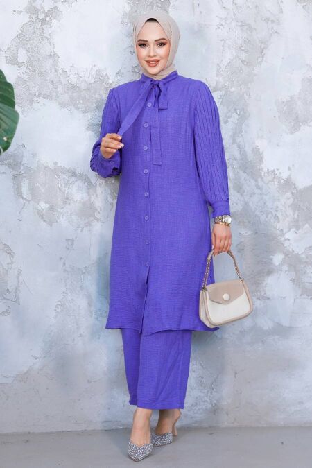 Modest Purple Plus Size Dual Suit 51991MOR - NEVA STYLE