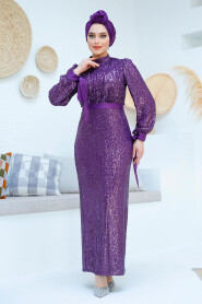 Modest Purple Prom Dress 4667MOR - 2