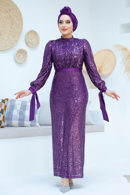 Modest Purple Prom Dress 4667MOR - NEVA STYLE