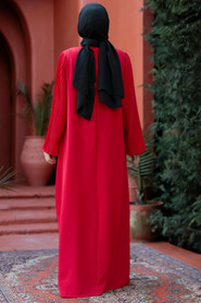 Modest Red Eid Dress 57352K - 2