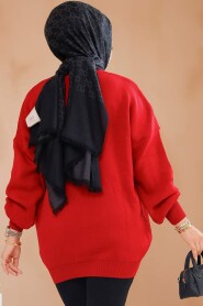 Modest Red Knitwear Jumper Top 17201K - 3