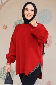 Modest Red Knitwear Jumper Top 17202K - 3