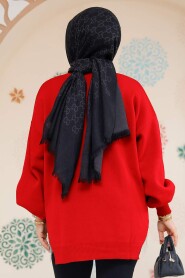 Modest Red Knitwear Jumper Top 17202K - 5