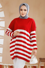 Modest Red Knitwear Jumper Tunic 5325K 