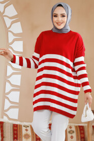 Modest Red Knitwear Jumper Tunic 5325K - 2