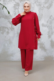 Modest Red Plus Size Dual Suit 65882K - 2